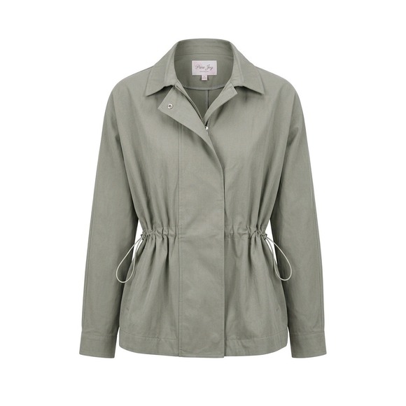 Pink Lily Jackets & Blazers - Pink Lily Sage Green Drawstring Utility Jacket 100% Cotton Womenn'sXS